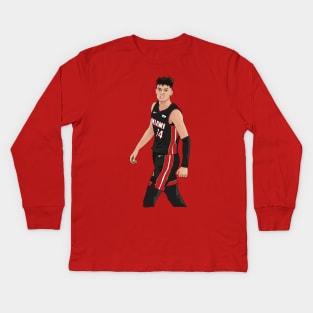 Tyler Herro Mean Mug Miami Heat Kids Long Sleeve T-Shirt